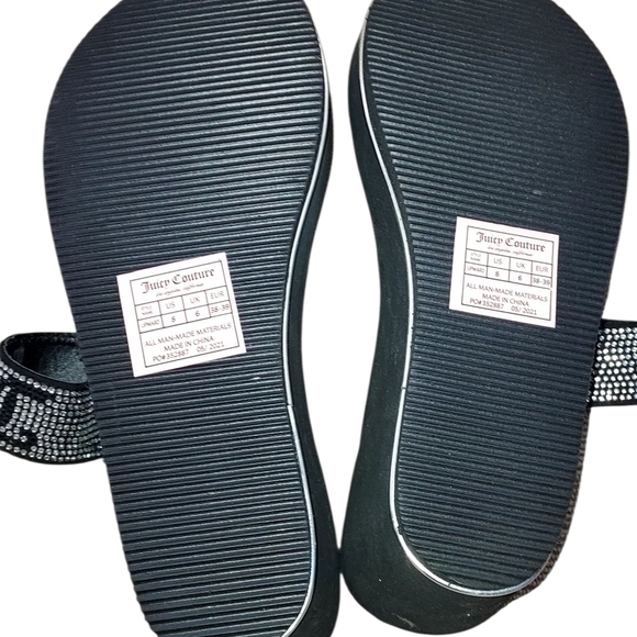 Juicy Couture Black Rhinestone Embellished Sandals - Picture 4 of 4